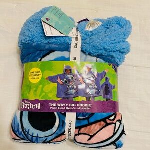 Disney Stitch Blue and White Hoodie Blanket